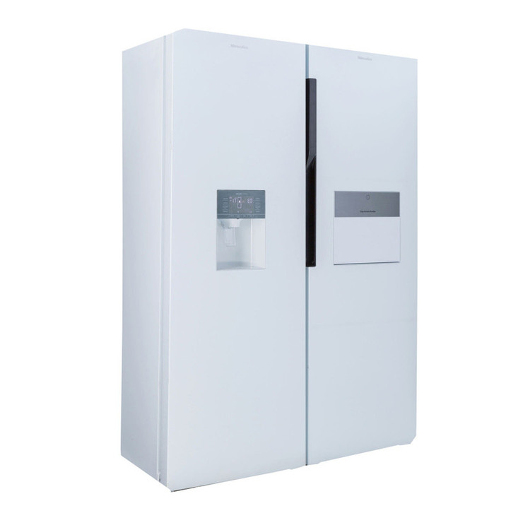 یخچال فریزر دوقلو 17 فوت هیمالیا مدل آلفا NF280a-NR440a، دارای نمایشگر و بدون برفک، با ارتفاع 192، پهنای 130 و عمق 70 سانتی متر، میزان مصرف انرژی B، دارای 5 طبقه در یخچال و 8 کشو در فریزر